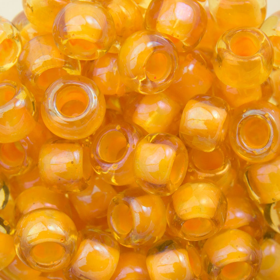 6/0 TOHO ROUND Inside Color Jonquil / Burnt Orange Lined Seed Bead (8g)