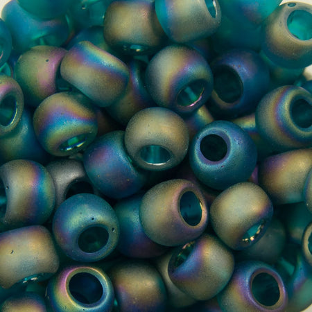 6/0 TOHO ROUND Transparent Rainbow Frosted Teal Seed Bead (8g)