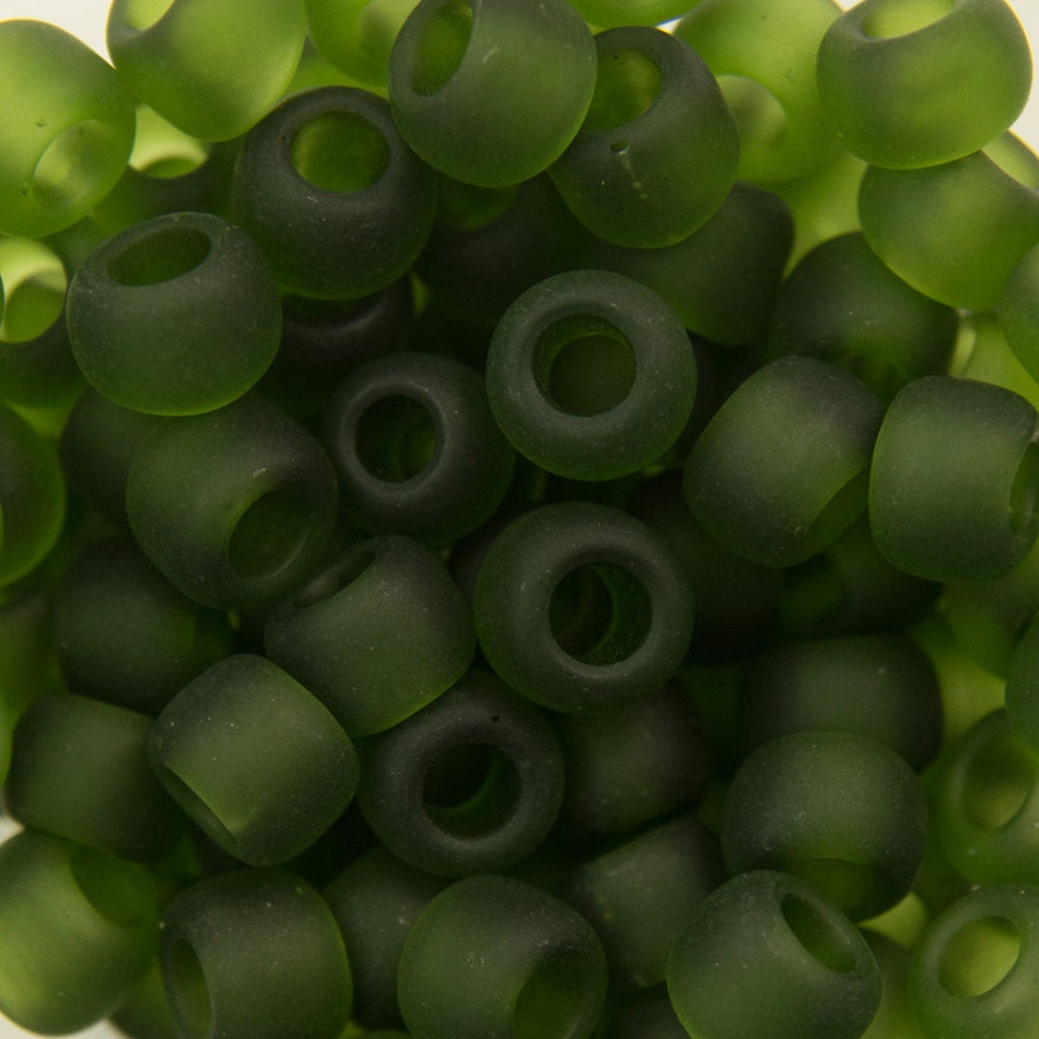 6/0 TOHO ROUND Transparent Frosted Olivine Seed Bead (8g)