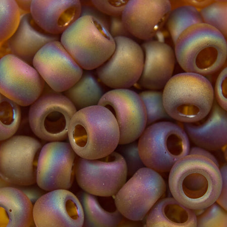 6/0 TOHO ROUND Transparent Rainbow Frosted Smoky Topaz Seed Bead (8g)