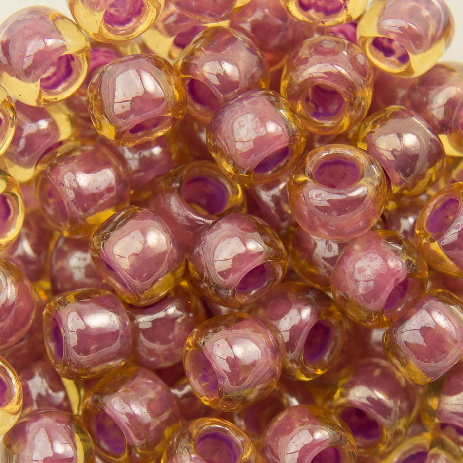 6/0 TOHO ROUND Inside Color Light Topaz Pink Lined Seed Bead (8g)