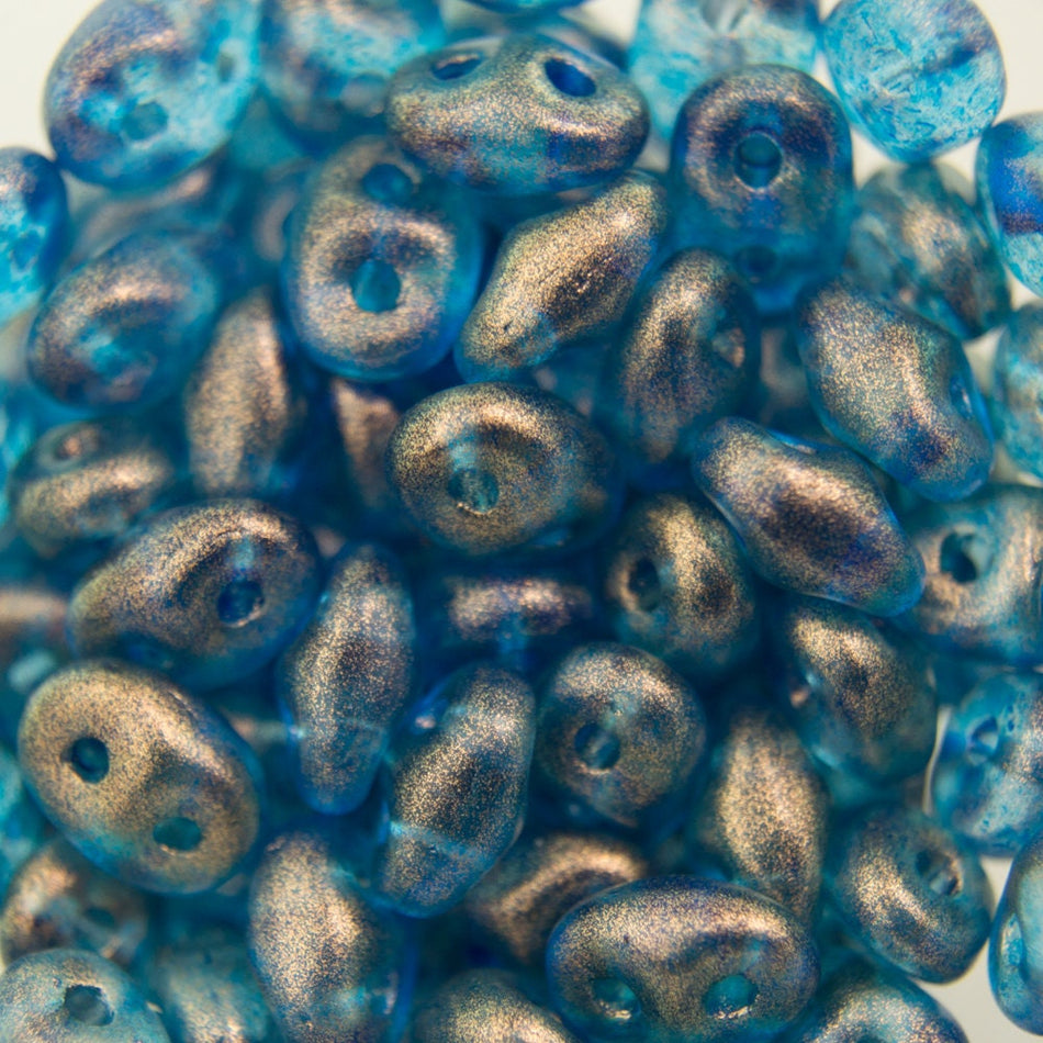2/5MM MATUBO SUPERDUO Halo Azurite Beads
