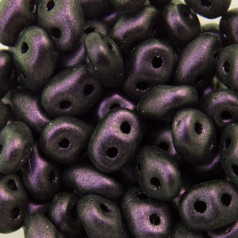 2/5MM MATUBO SUPERDUO Polychrome Black Currant Beads