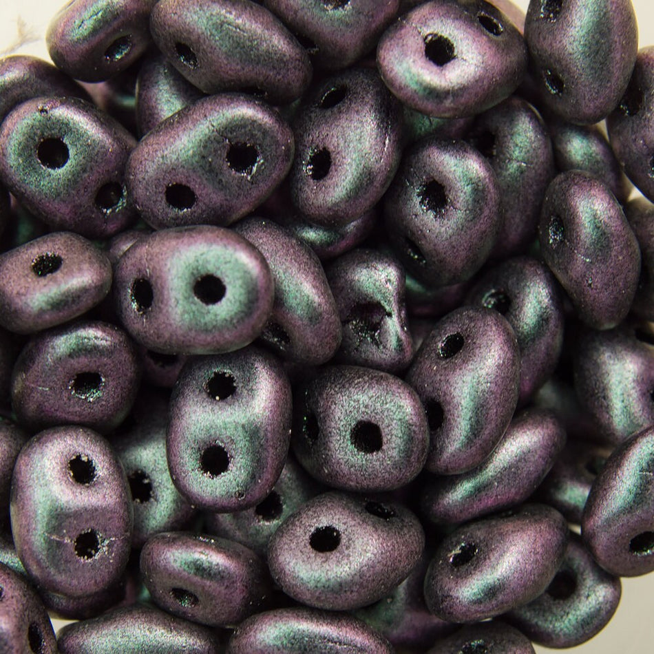 2/5MM MATUBO SUPERDUO Polychrome Orchid Aqua Beads