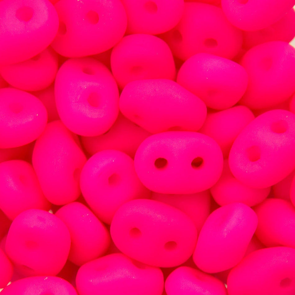 2/5MM MATUBO SUPDERDUO Neon Pink Beads