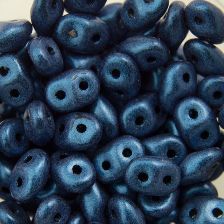 2/5MM MATUBO SUPERDUO Metallic Suede Blue Beads
