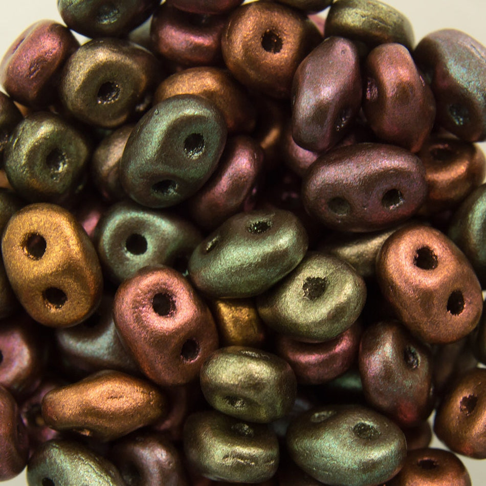 2/5MM MATUBO SUPERDUO Matte Metallic Bronze Iris Beads
