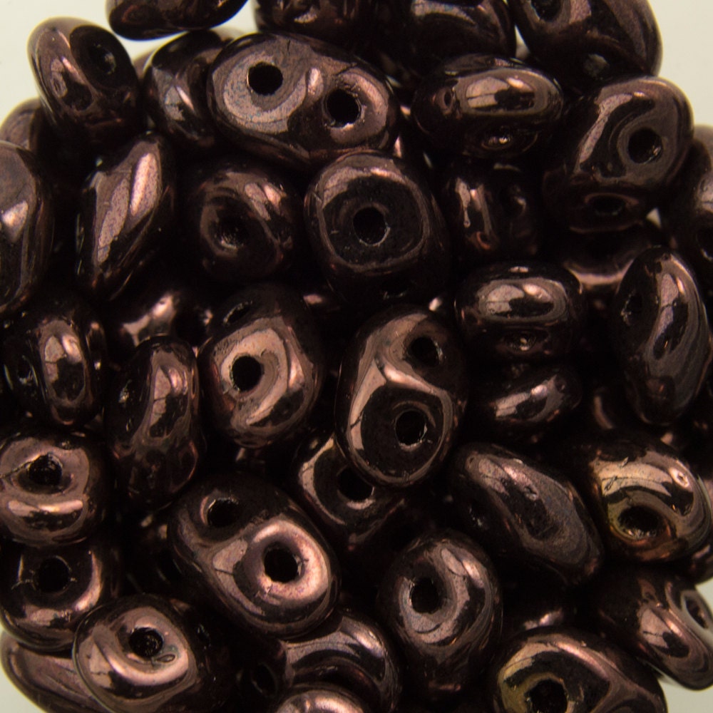 2/5MM MATUBO SUPERDUO Luster Metallic Amethyst Beads