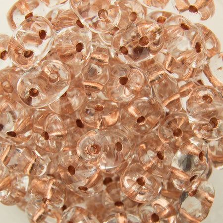 2/5MM MATUBO SUPERDUO Crystal / Copper Line Beads