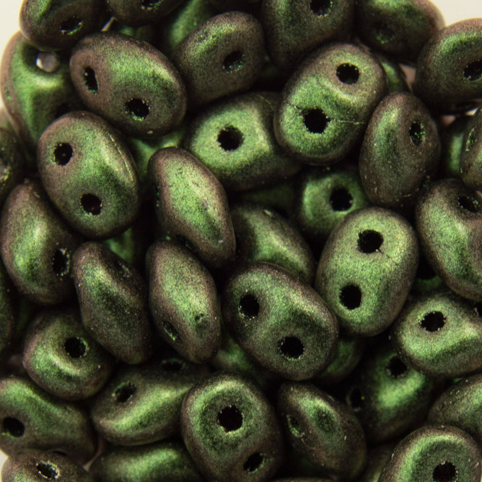 2/5MM MATUBO SUPERDUO Polychrome Olive Mauve Beads