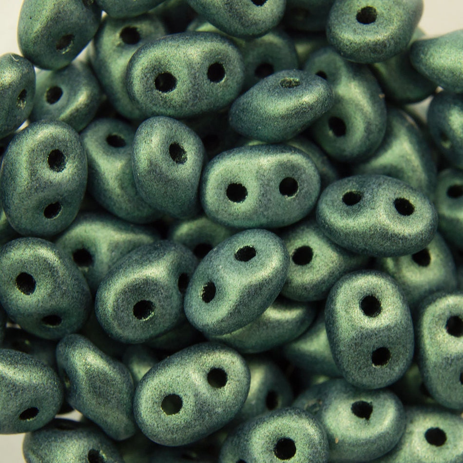 2/5MM MATUBO SUPERDUO Metallic Suede Light Green Beads