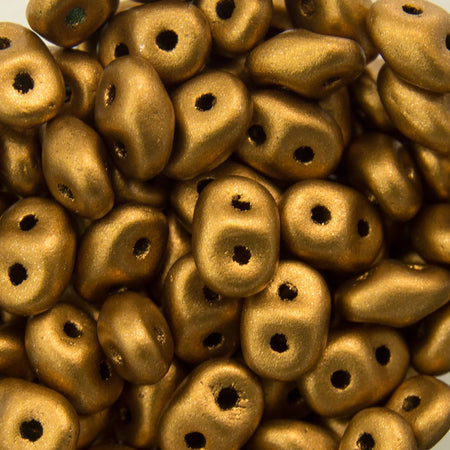 2/5MM MATUBO SUPERDUO Matte Metallic Goldenrod Beads