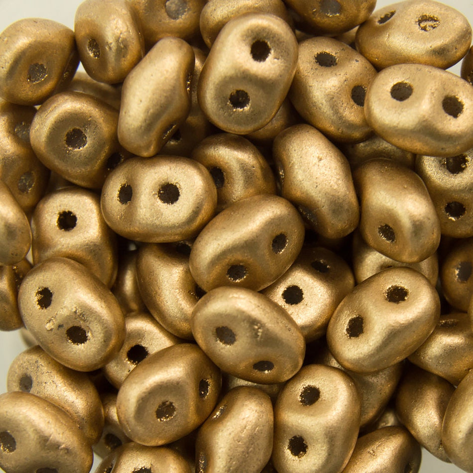 2/5MM MATUBO SUPERDUO Matte Metallic Flax Beads