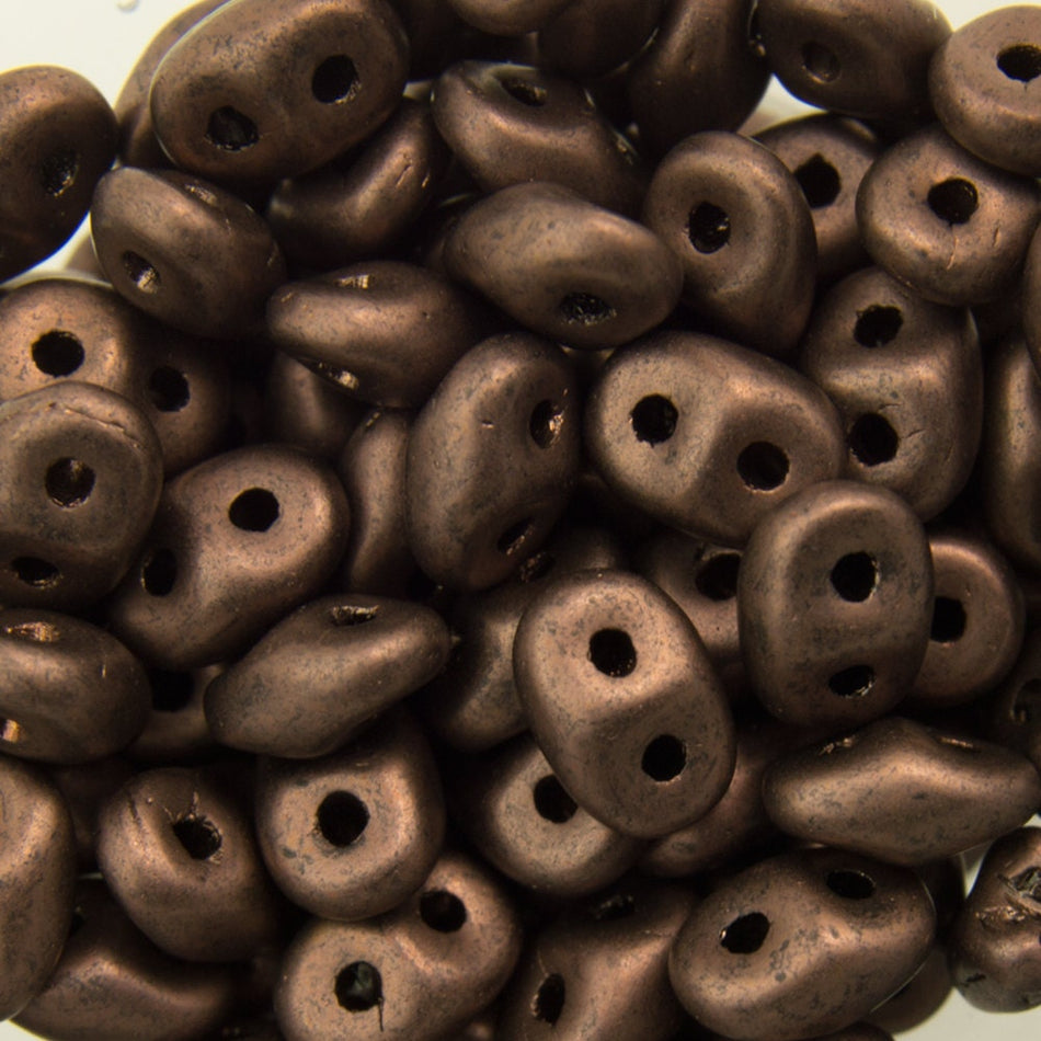 2/5MM MATUBO SUPERDUO Matte Dark Bronze Beads