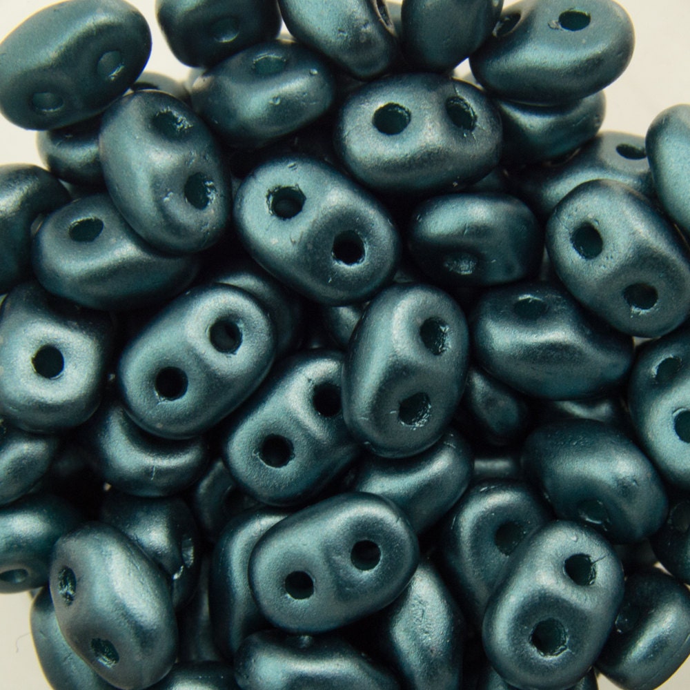 2/5MM MATUBO SUPERDUO Pearl Coat Steel Blue Beads