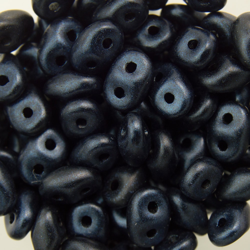 2/5MM MATUBO SUPERDUO Metallic Suede Dark Blue Beads