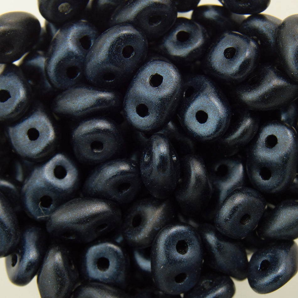 2/5MM MATUBO SUPERDUO Metallic Suede Dark Blue Beads