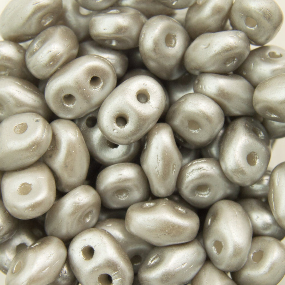 2/5MM MATUBO SUPERDUO Pearl Coat Silver Beads