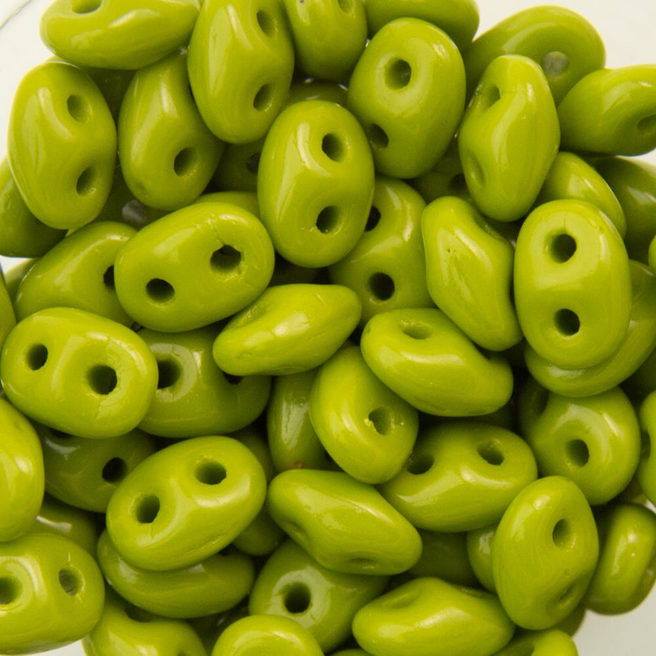 2/5MM MATUBO SUPERDUO Opaque Olive Beads