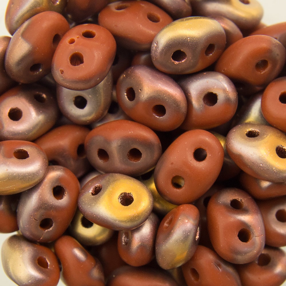 2/5MM MATUBO SUPERDUO Matte Apollo Umber Beads