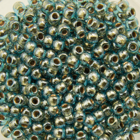 11/0 TOHO ROUND Gold Lined Aqua Seed Bead (8g)