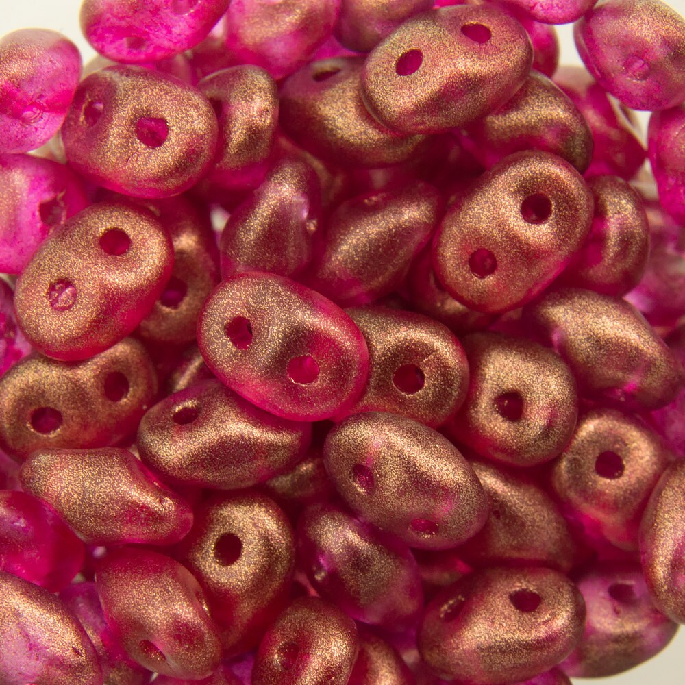 2/5MM MATUBO SUPERDUO Halo Madder Rose Beads