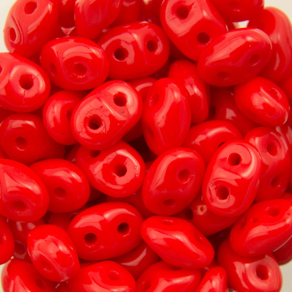 2/5MM MATUBO SUPERDUO Opaque Red Beads
