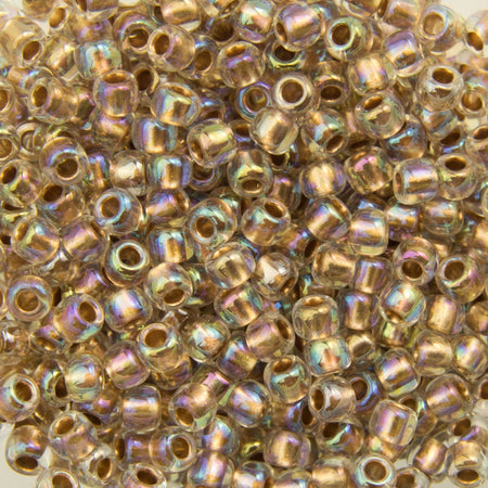 11/0 TOHO ROUND Gold Lined Rainbow Crystal Seed Bead (8g)