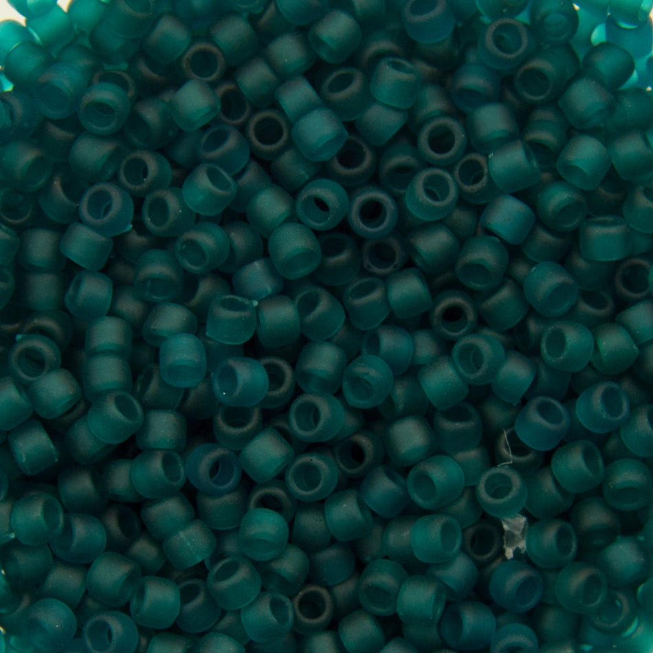 15/0 TOHO ROUND Transparent Frosted Teal Seed Bead (8g)