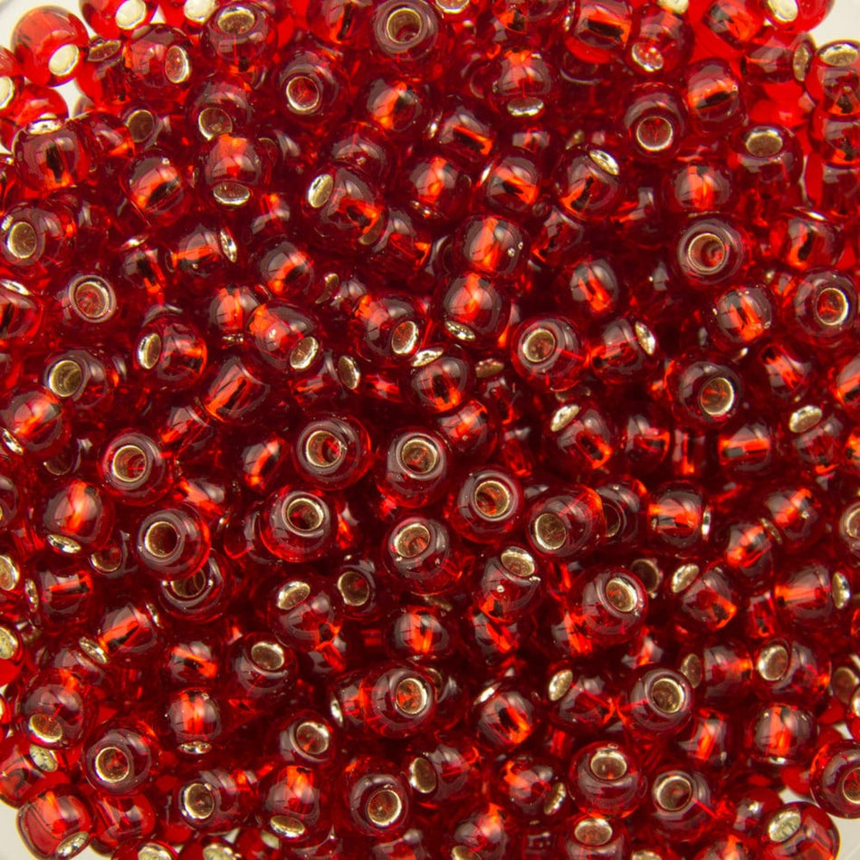 11/0 TOHO ROUND Silver Lined Ruby Seed Bead (8g)