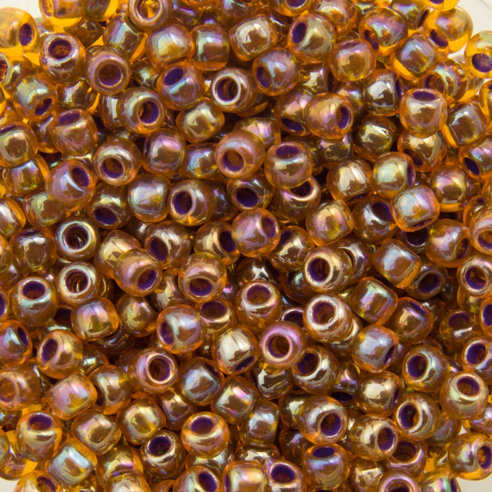 11/0 TOHO ROUND Inside Color Rainbow Hyacinth / Opaque Purple Lined Seed Bead (8g)