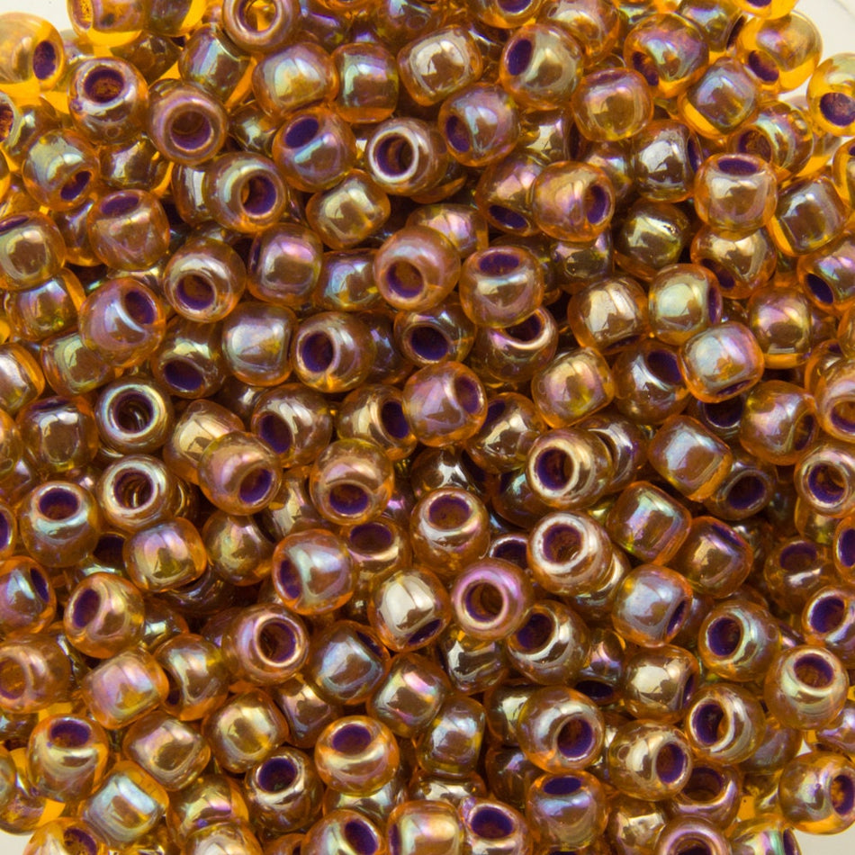 11/0 TOHO ROUND Inside Color Rainbow Hyacinth / Opaque Purple Lined Seed Bead (8g)