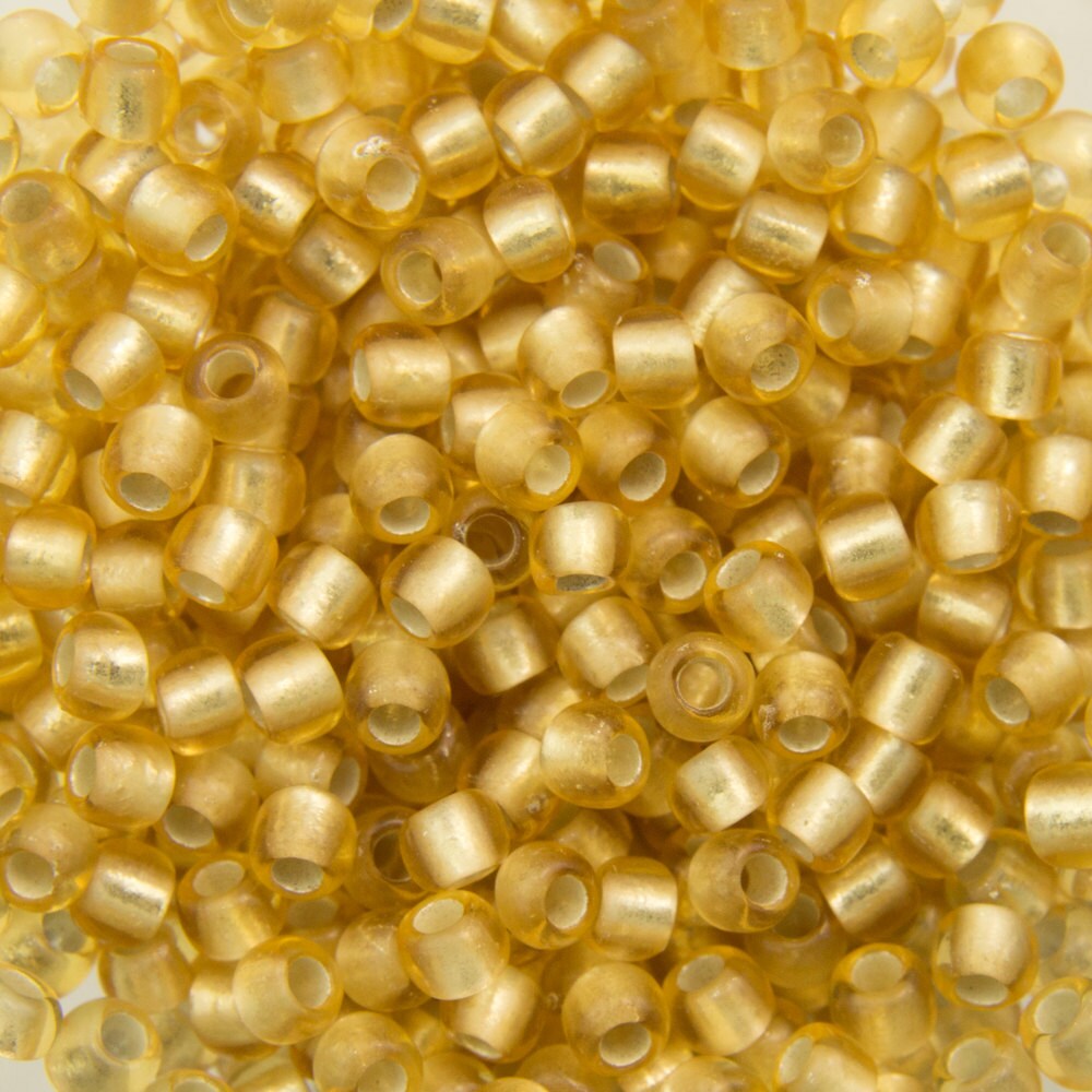 11/0 TOHO ROUND Silver Lined Frosted Light Topaz Seed Bead (8g)