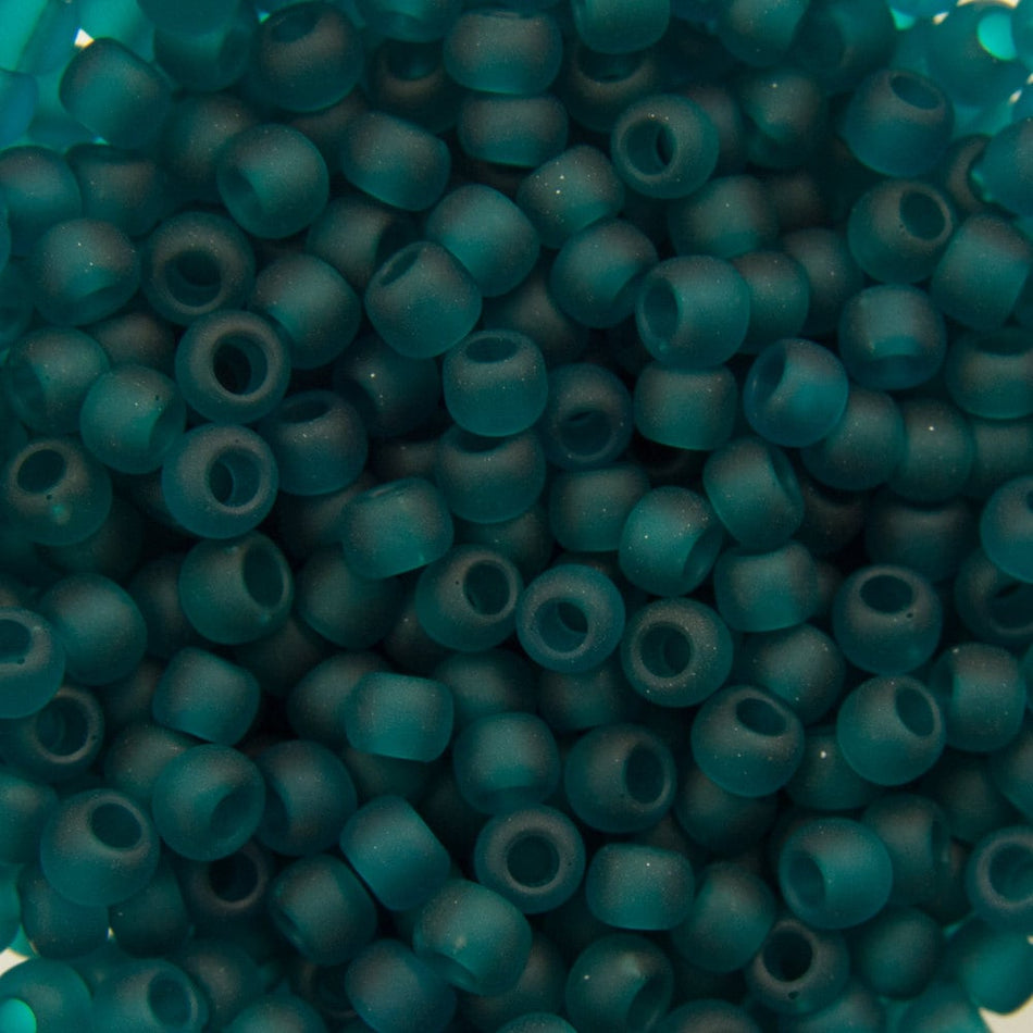 11/0 TOHO ROUND Transparent Frosted Teal Seed Bead (8g)
