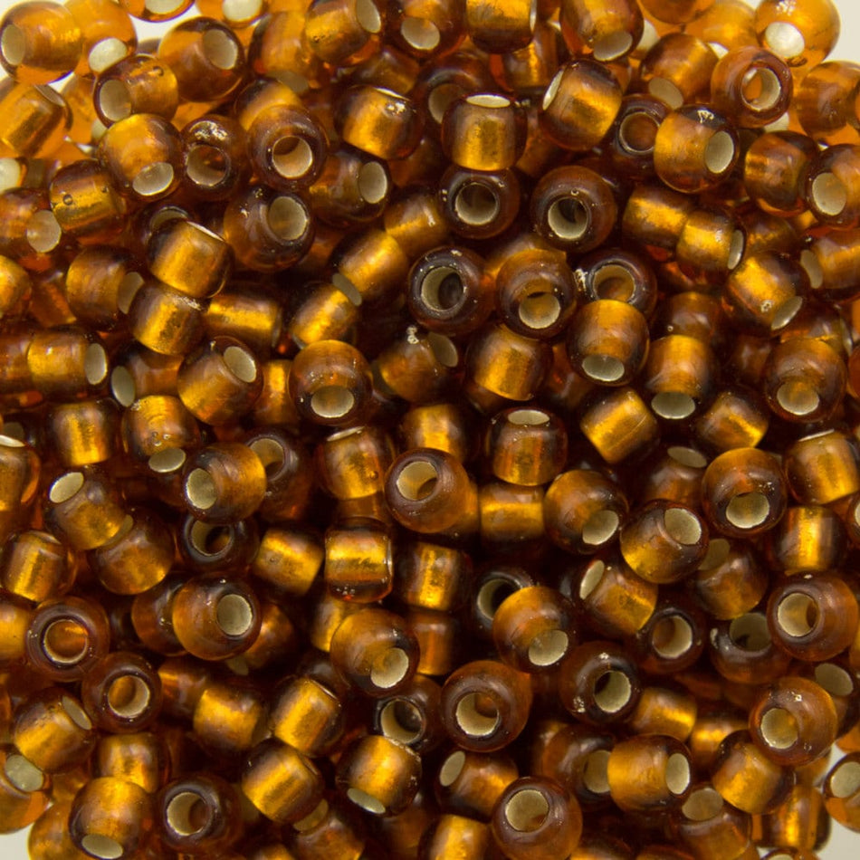 11/0 TOHO ROUND Silver Lined Frosted Smoky Topaz Seed Bead (8g)