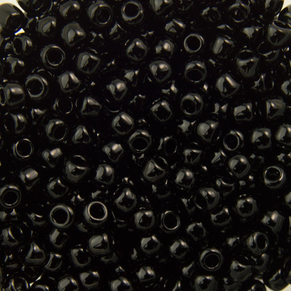 11/0 TOHO ROUND Opaque Jet Seed Bead (8g)