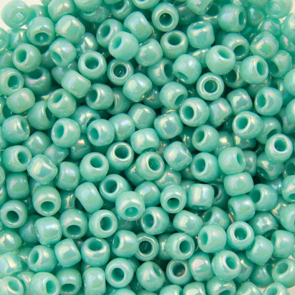 11/0 TOHO ROUND Opaque Rainbow Turquoise Seed Bead (8g)