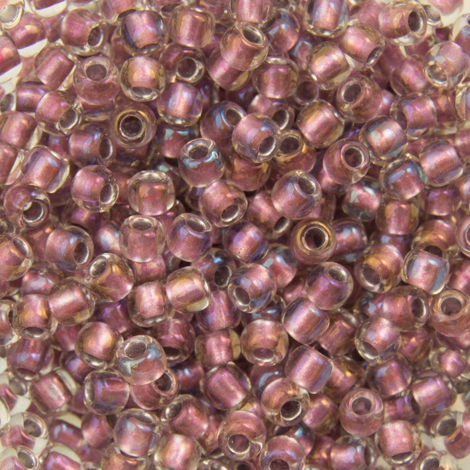 11/0 TOHO ROUND Inside Color Crystal / Rose Gold Lined Seed Bead (8g)