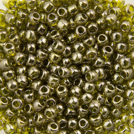 11/0 TOHO ROUND Gold Lustered Green Tea Seed Bead (8g)