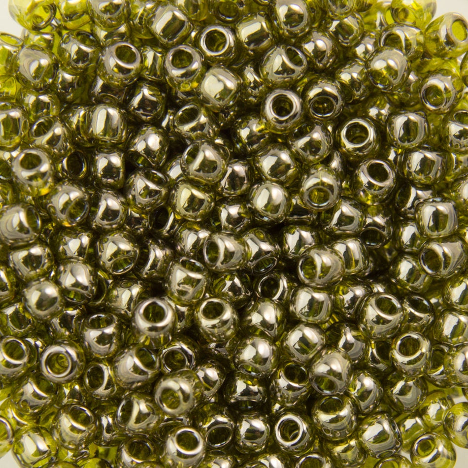 11/0 TOHO ROUND Gold Lustered Green Tea Seed Bead (8g)