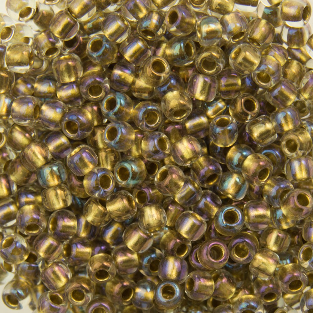 11/0 TOHO ROUND Inside Color Crystal / Gold Lined Seed Bead (8g)