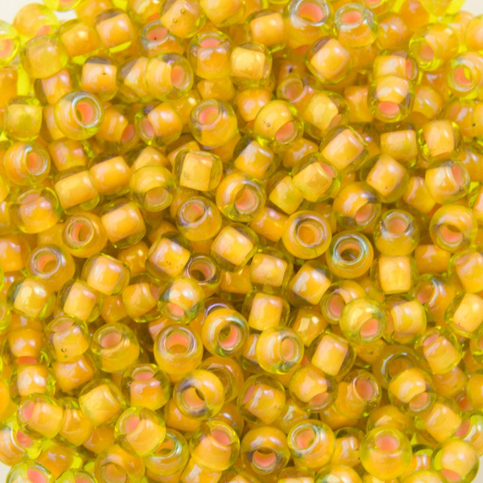 11/0 TOHO ROUND Inside Color Jonquil / Apricot Lined Seed Bead (8g)