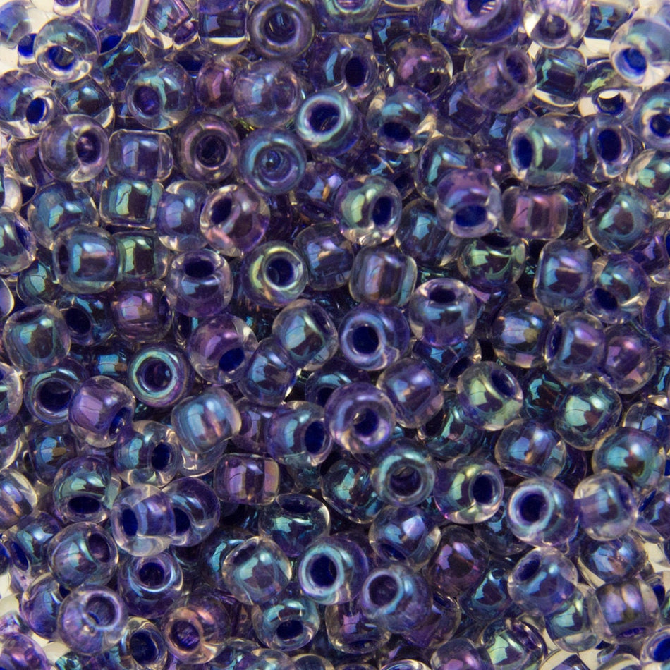 11/0 TOHO ROUND Inside Color Rainbow Crystal / Tanzanite Lined Seed Bead (8g)