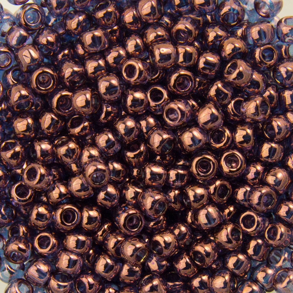 11/0 TOHO ROUND Gold Lustered Amethyst Seed Bead (8g)