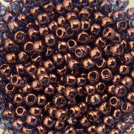 11/0 TOHO ROUND Gold Lustered Amethyst Seed Bead (8g)