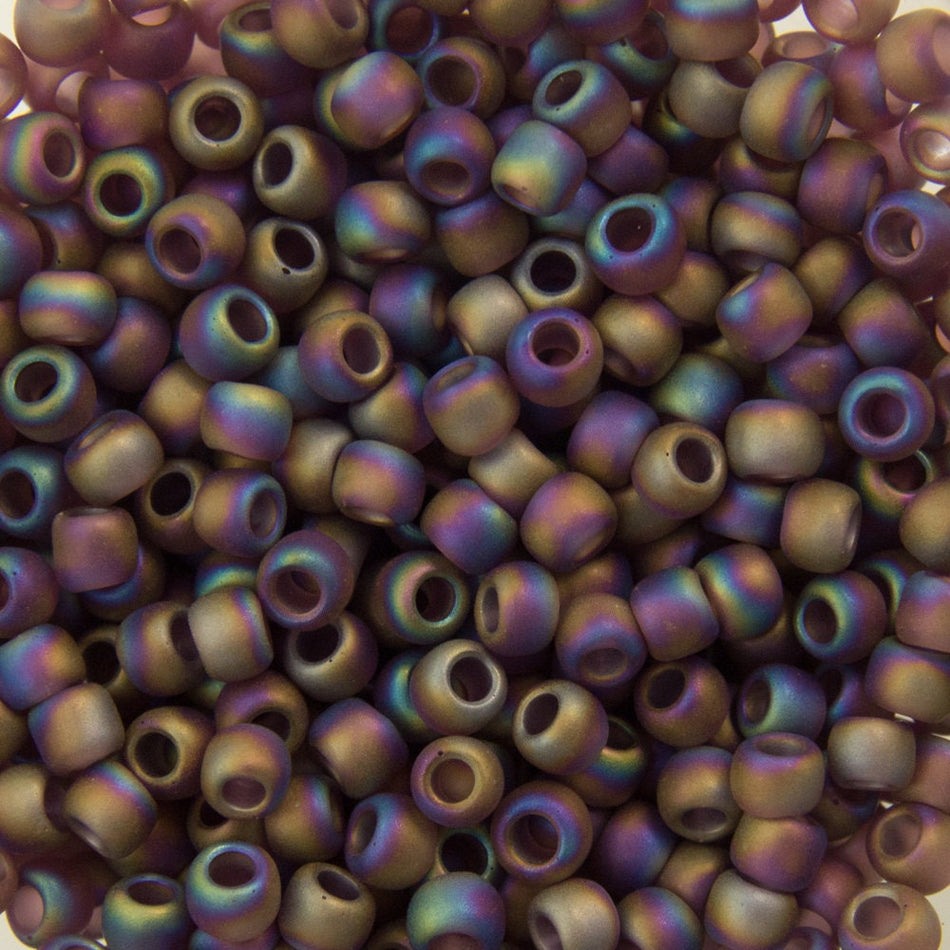 11/0 TOHO ROUND Transparent Rainbow Frosted Amethyst Seed Bead (8g)
