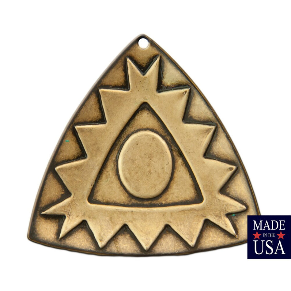 1 Hole Brass Ox Southwestern Drop / Pendant with Setting 38mm (4) mtl469B