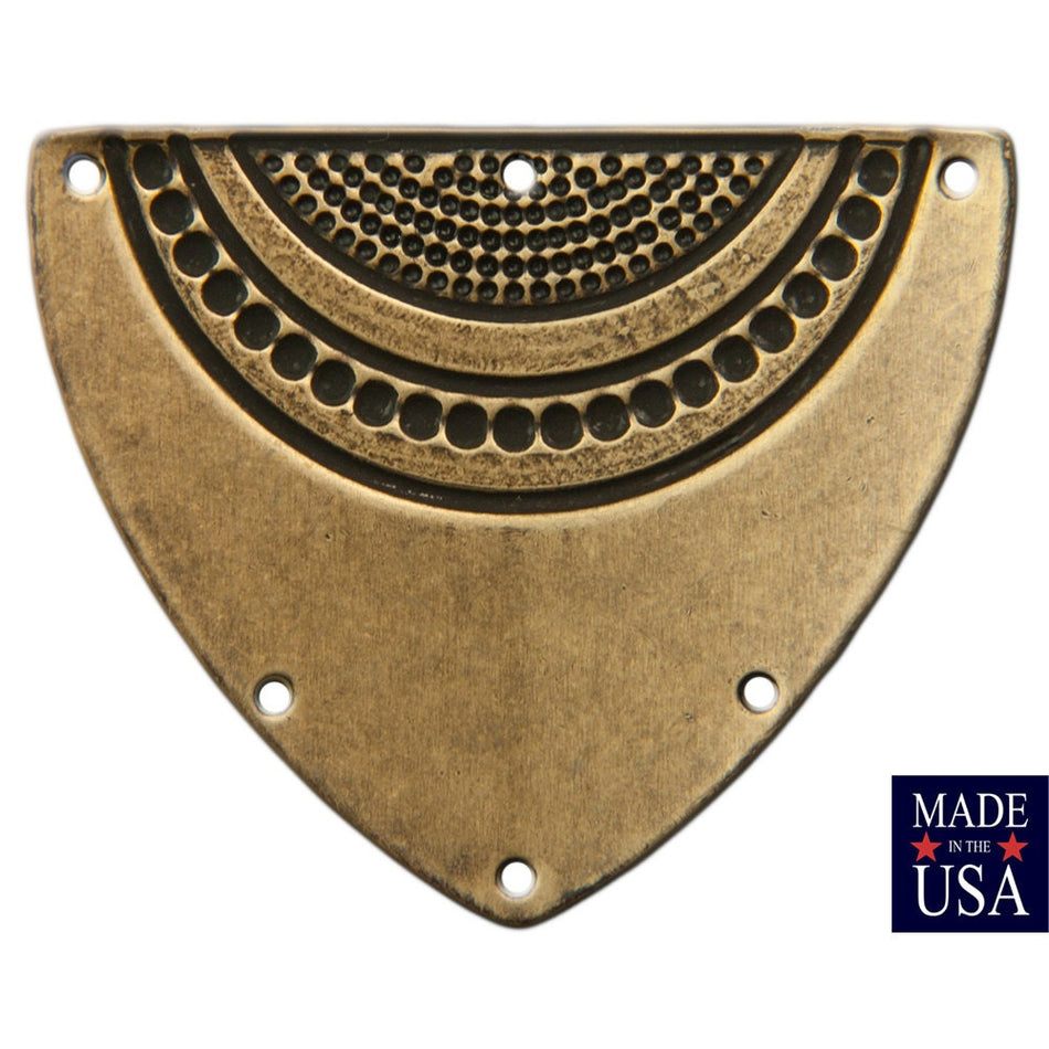 6 Hole Brass Ox Dapped Triangle Shield Tribal Pendant Connector (4) mtl180C