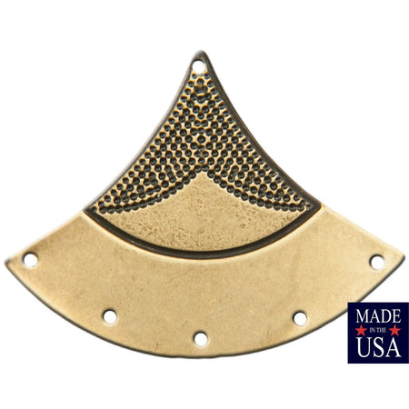 6 Hole Brass Ox Dapped Triangle Tribal Pendant Connector (4) mtl180E