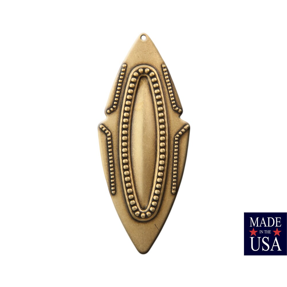 1 Hole Large Brass Ox Southwestern Drop / Pendant 63x27mm (4) mtl473B